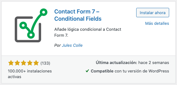 Campos condicionales - Contact Form 7