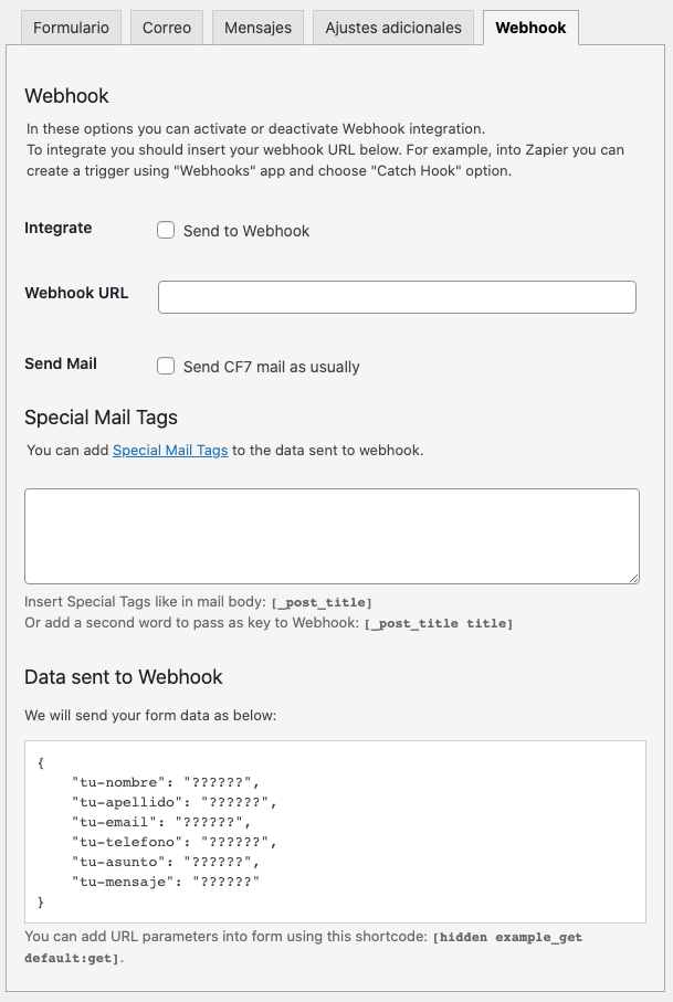 Configuración Zapier - Contact Form 7