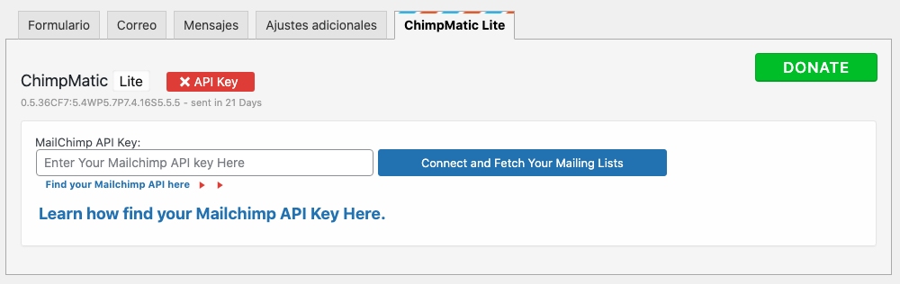 Configurar Mailchimp - Contact Form 7