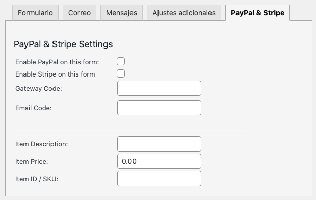 PayPal y Stripe - Contact Form 7