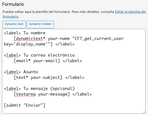 Formulario - Contact Form 7