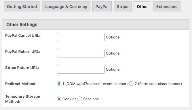 PayPal y Stripe - Contact Form 7