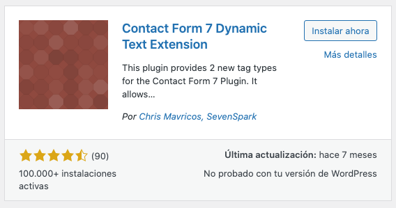 Contenido Dinámico - Contact Form 7